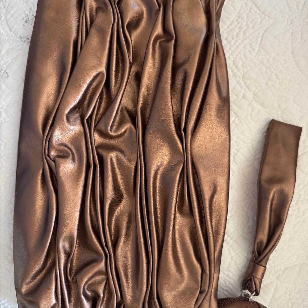 Metallic Bronze Clutch Bag